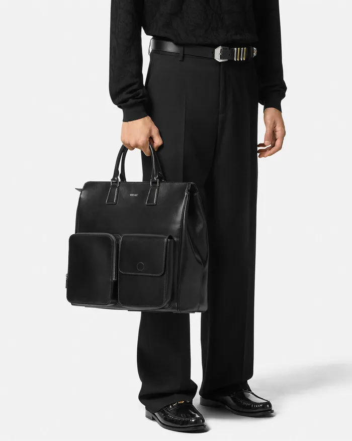 Totes Men Versace Cargo Tote Bag Blacksilver