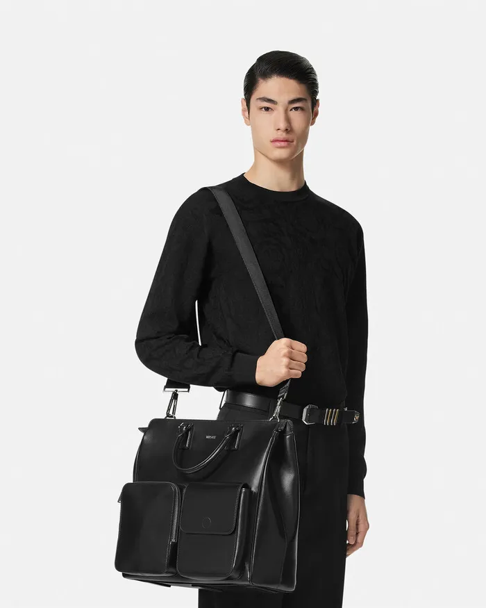 Totes Men Versace Cargo Tote Bag Blacksilver
