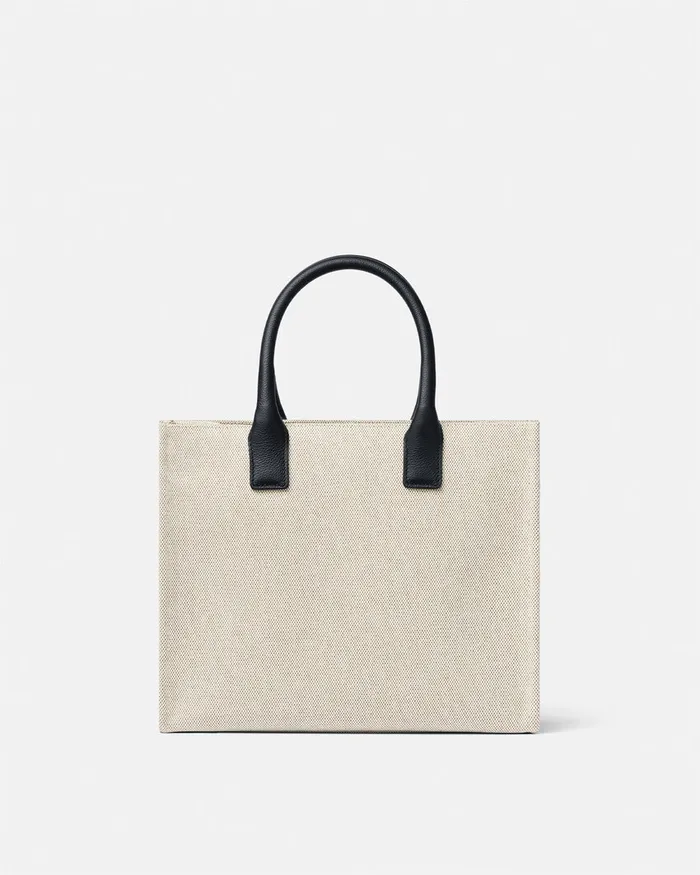 Totes Women Versace La Medusa Canvas Small Tote Bag Beige