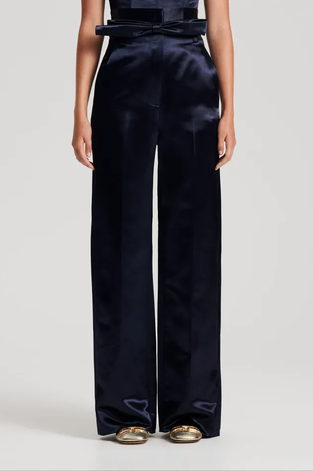 Trousers Women Scanlan Theodore FRENCH SATIN TROUSER INK Trousers Women Scanlan Theodore FRENCH SATIN TROUSER INK