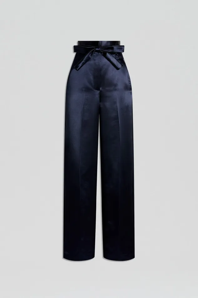 Trousers Women Scanlan Theodore FRENCH SATIN TROUSER INK Trousers Women Scanlan Theodore FRENCH SATIN TROUSER INK