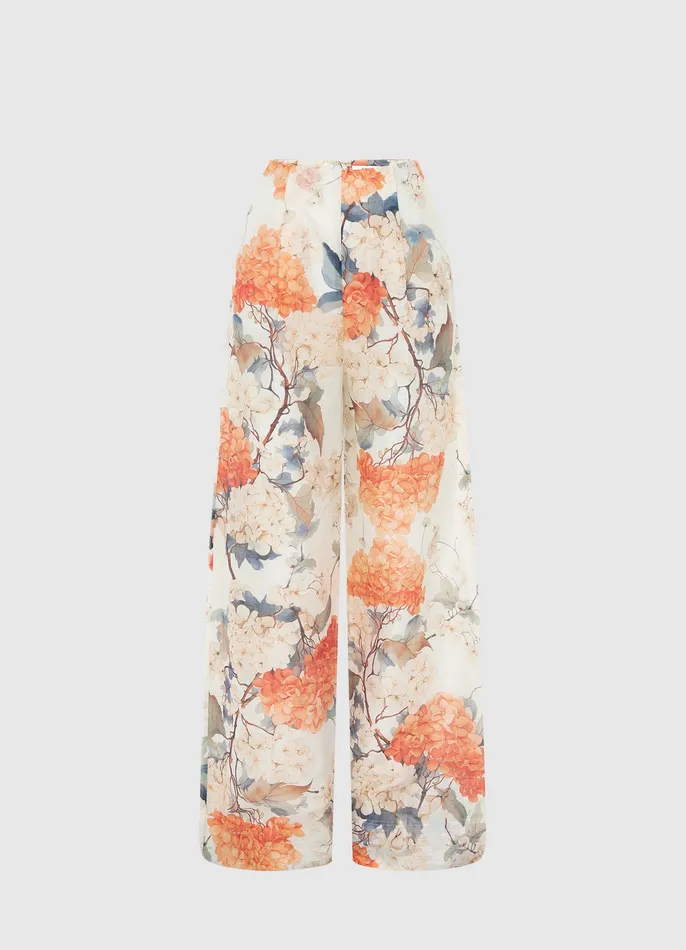 Two Piece Sets LEO LIN Women Luisa Pants 8211 Hydrangea Print in Vanilla