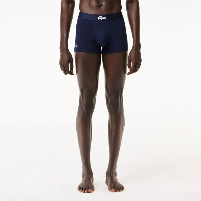 Underwear and Socks Men Lacoste Men039s Cotton Jersey Boxer Brief 3Pack Green Navy Blue White P52