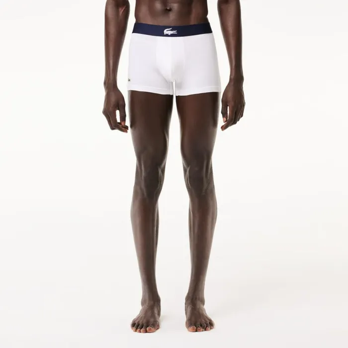 Underwear and Socks Men Lacoste Men039s Cotton Jersey Boxer Brief 3Pack Green Navy Blue White P52