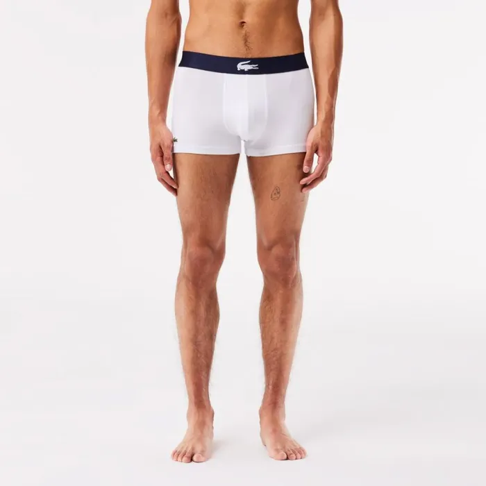 Underwear and Socks Men Lacoste Men039s Cotton Jersey Boxer Brief 3Pack Green Navy Blue White P52
