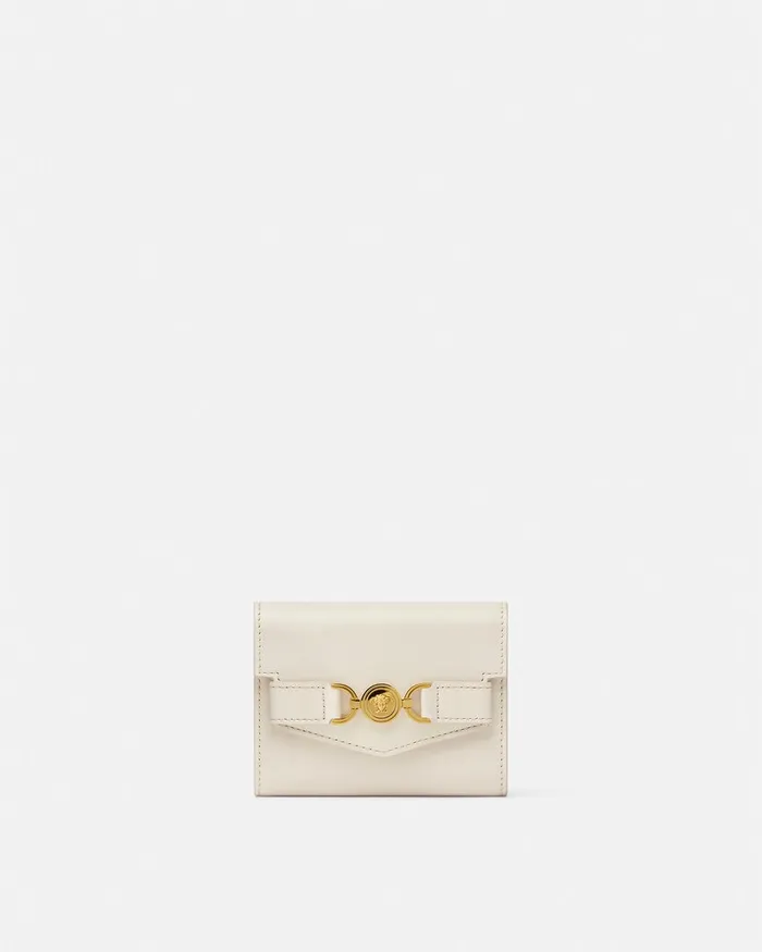 Wallets Women Versace Medusa 03995 Trifold Wallet Beige