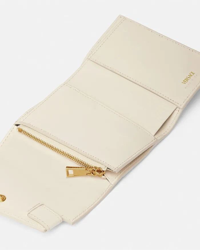 Wallets Women Versace Medusa 03995 Trifold Wallet Beige