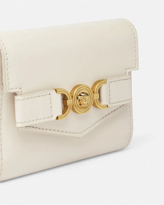 Wallets Women Versace Medusa 03995 Trifold Wallet Beige