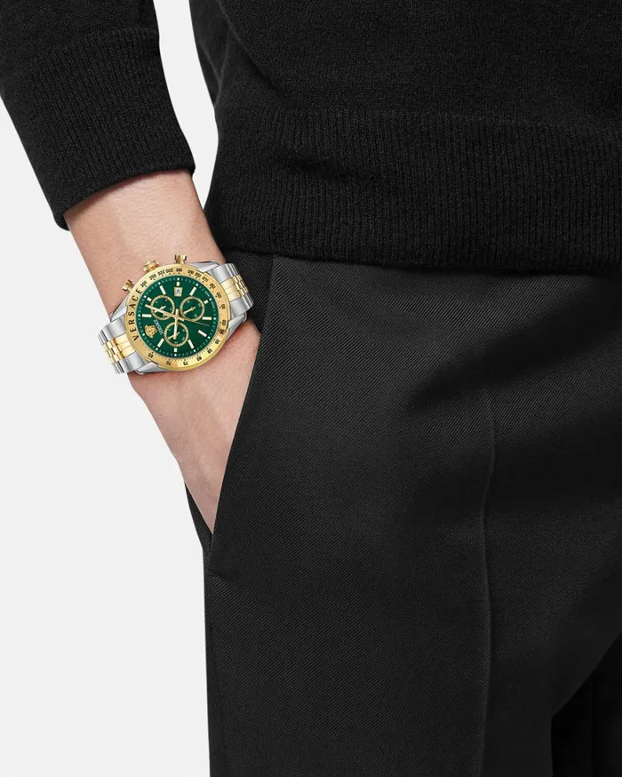 Watches Men Versace Chrono Master Watch Greengold