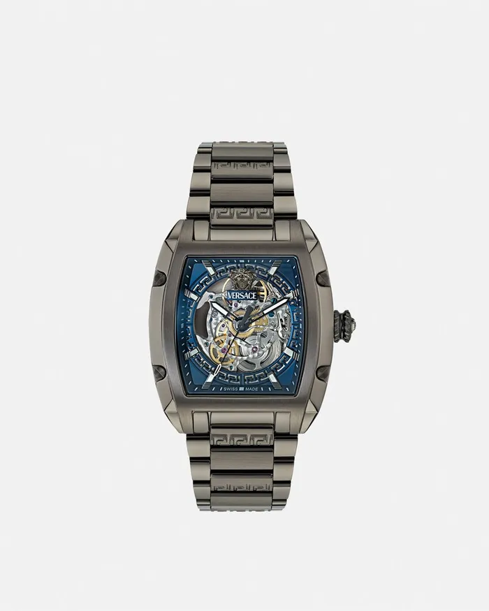 Watches Men Versace Dominus Skeleton Watch Black