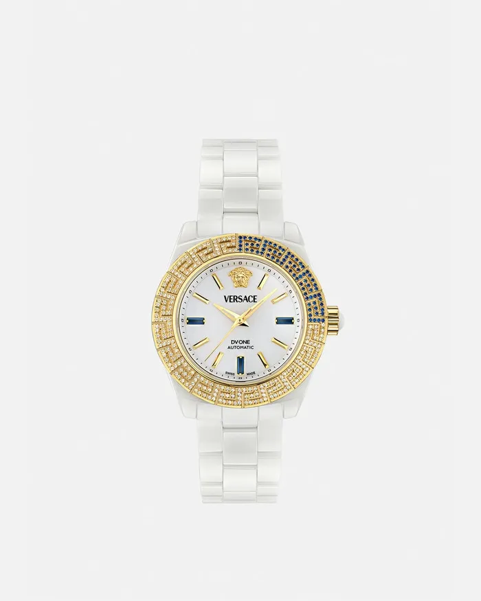 Watches Women Versace Dv One Automatic Diamond Watch White