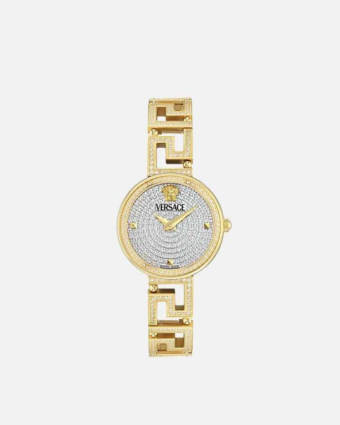 Watches Women Versace Greca Goddess Precious Diamond Watch Gold