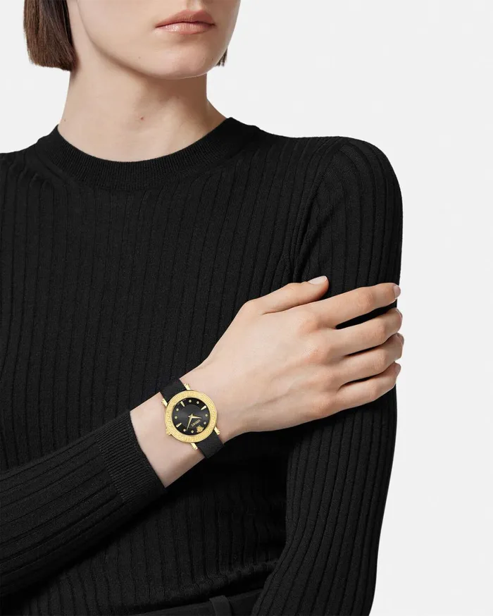 Watches Women Versace Greca Sphere Watch Black