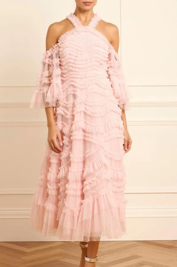 WeddingWomen Needle and Thread Bronte OffShoulder Ballerina Dress Pink