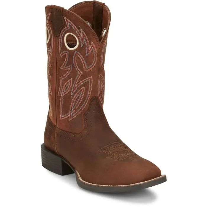 Western Men Justin Boots Bowline 11 Western Boot Pecan Brown 040brown041