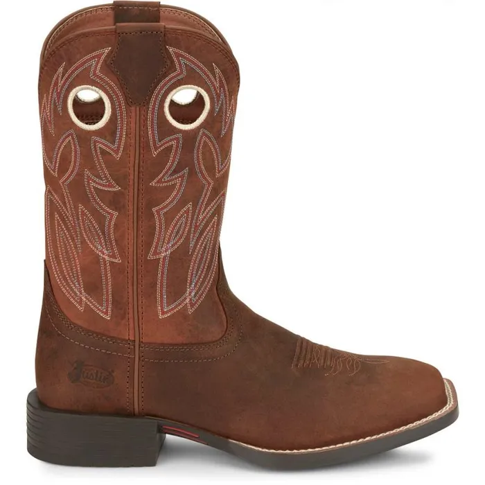Western Men Justin Boots Bowline 11 Western Boot Pecan Brown 040brown041