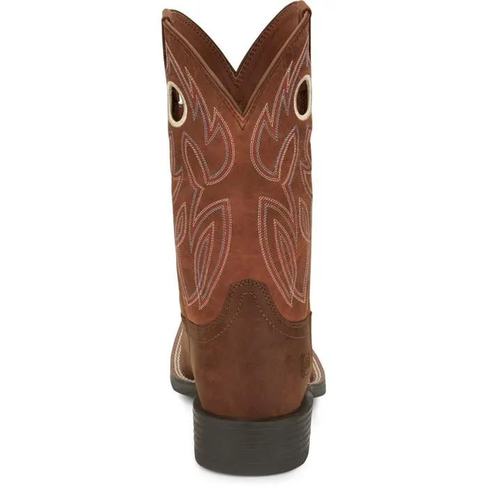 Western Men Justin Boots Bowline 11 Western Boot Pecan Brown 040brown041