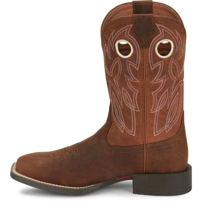 Western Men Justin Boots Bowline 11 Western Boot Pecan Brown 040brown041