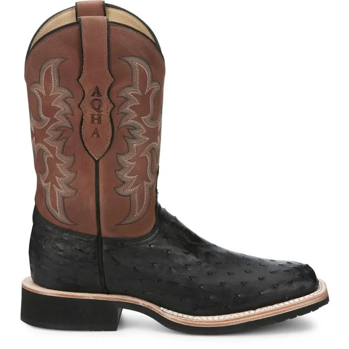 Western Men Justin Boots Drover 11034 PullOn Western Boot Black