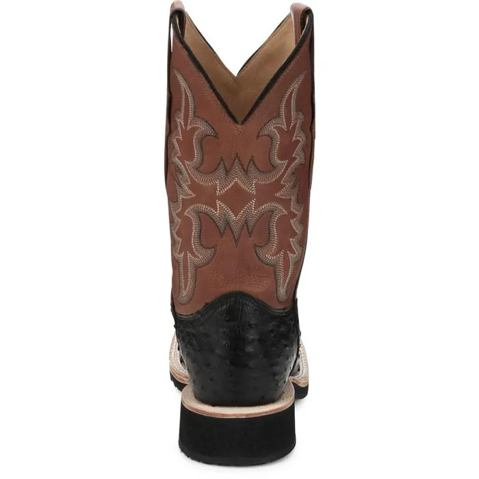Western Men Justin Boots Drover 11034 PullOn Western Boot Black