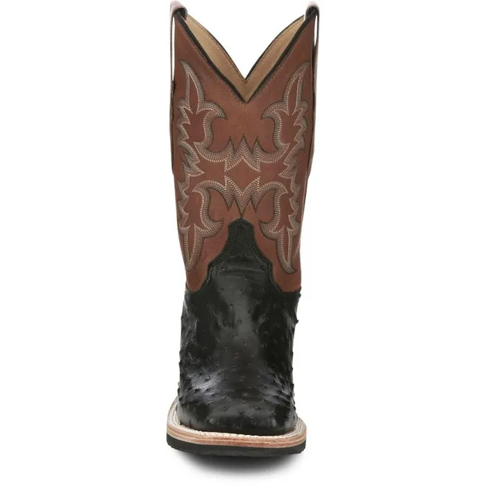 Western Men Justin Boots Drover 11034 PullOn Western Boot Black