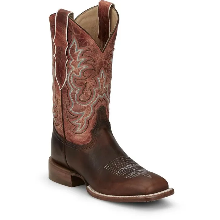Western Women Justin Boots Dusty 11034 PullOn Western Boot Brown
