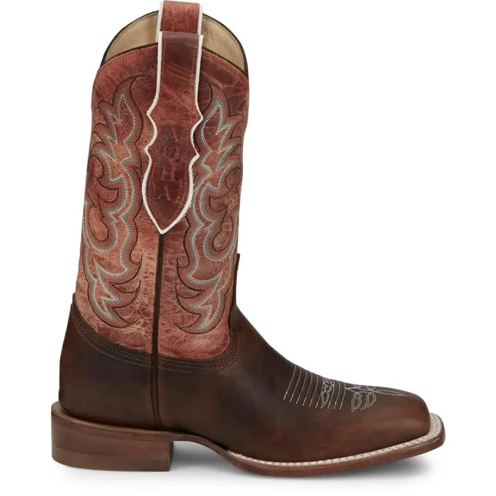 Western Women Justin Boots Dusty 11034 PullOn Western Boot Brown