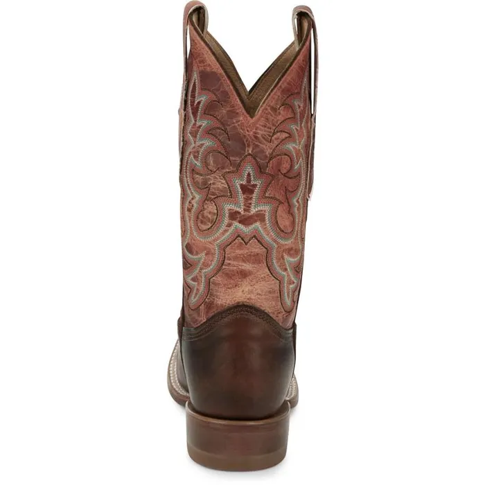 Western Women Justin Boots Dusty 11034 PullOn Western Boot Brown