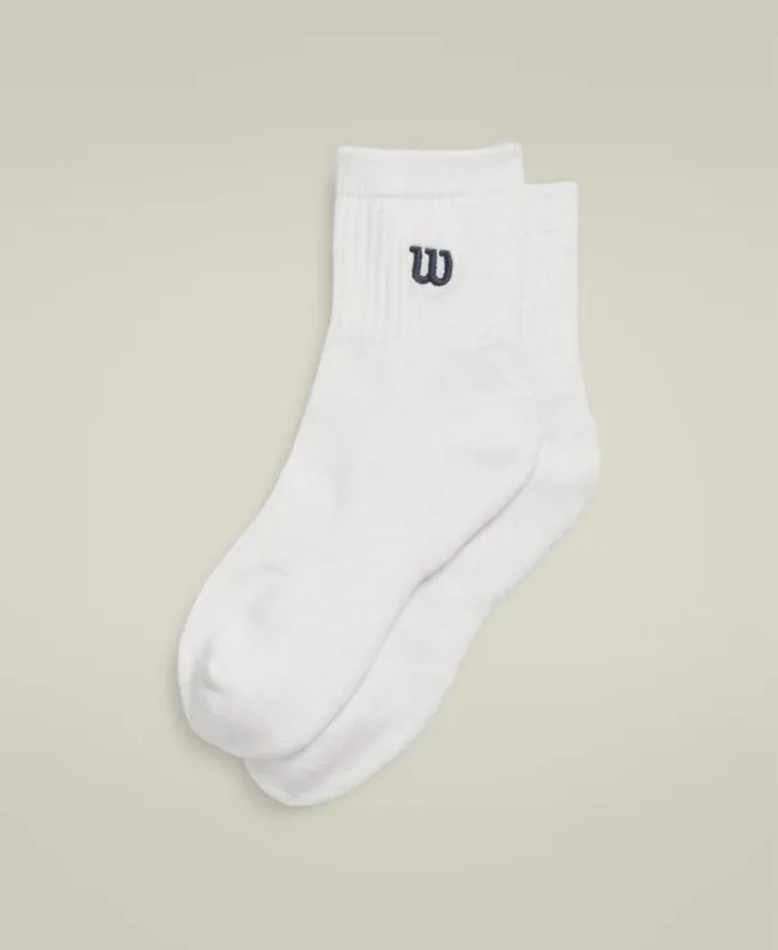 Wilson Accessories WomenMenSports Unisex QuarterLength Sock 8211 White Navy