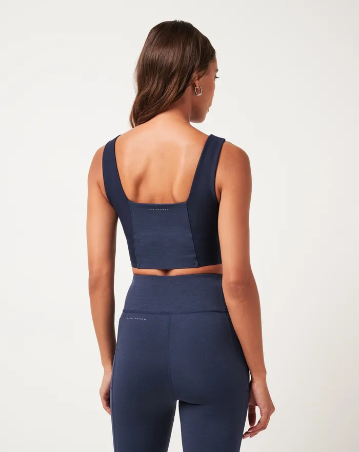 Women Active Tops TravisMathew MOVEKNIT SPORT TOP Heather Navy Blazer