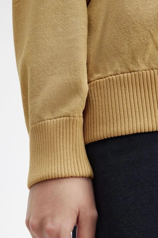 Women Amy Winehouse FoundationMetallic Knitted Bomber Jacket 1964 Gold Fred Perry Coats and Jackets