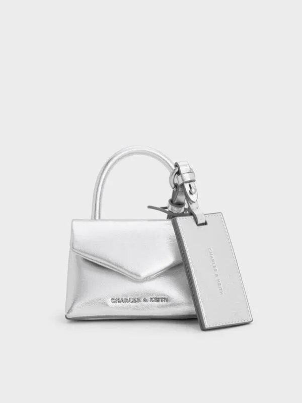 Women Andromeda Metallic Micro Bag Charm 8211 Silver CHARLES and KEITH Mini Bags