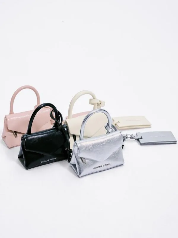 Women Andromeda Metallic Micro Bag Charm 8211 Silver CHARLES and KEITH Mini Bags
