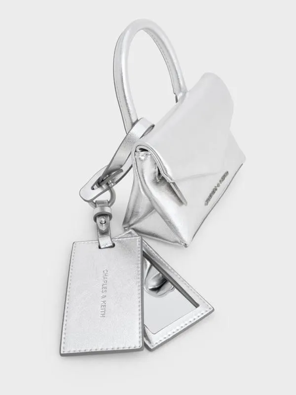 Women Andromeda Metallic Micro Bag Charm 8211 Silver CHARLES and KEITH Mini Bags
