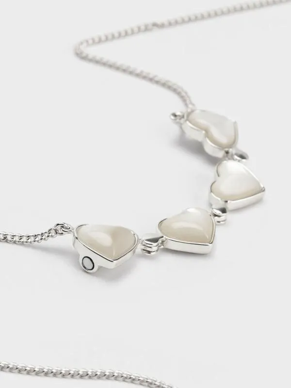 Women Annalise Clover Heart Necklace 8211 Silver CHARLES and KEITH Necklaces Women Annalise Clover Heart Necklace 8211 Silver CHARLES and KEITH Necklaces