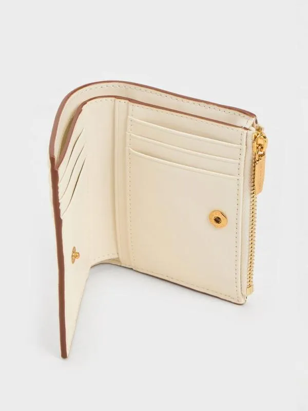 Women Apolline Textured TopZip Wallet 8211 Cream CHARLES and KEITH Small Wallets