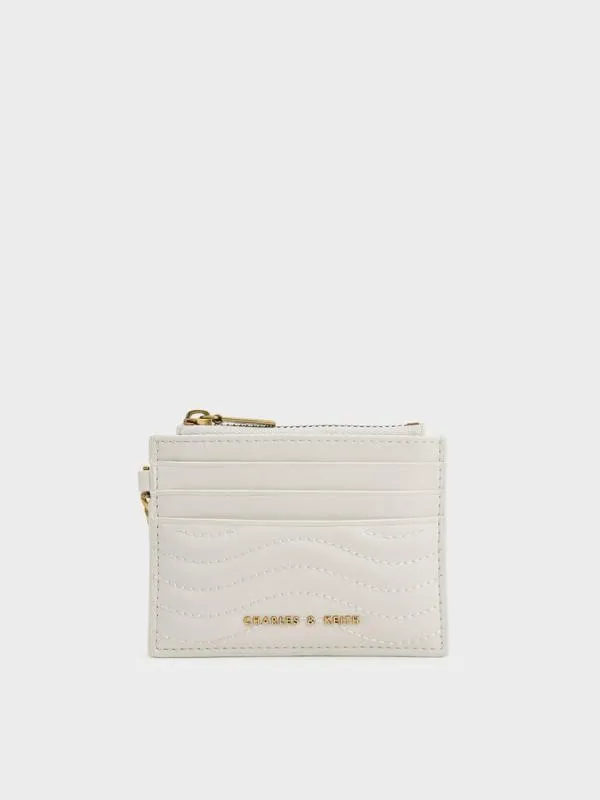 Women Aubrielle StitchTrim Zip Card Holder 8211 Cream CHARLES and KEITH Card Holders Women Aubrielle StitchTrim Zip Card Holder 8211 Cream CHARLES and KEITH Card Holders