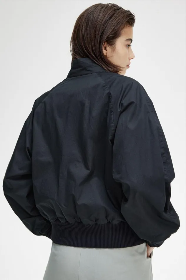 Women Batwing ZipThrough Jacket Navy Fred Perry Coats and Jackets