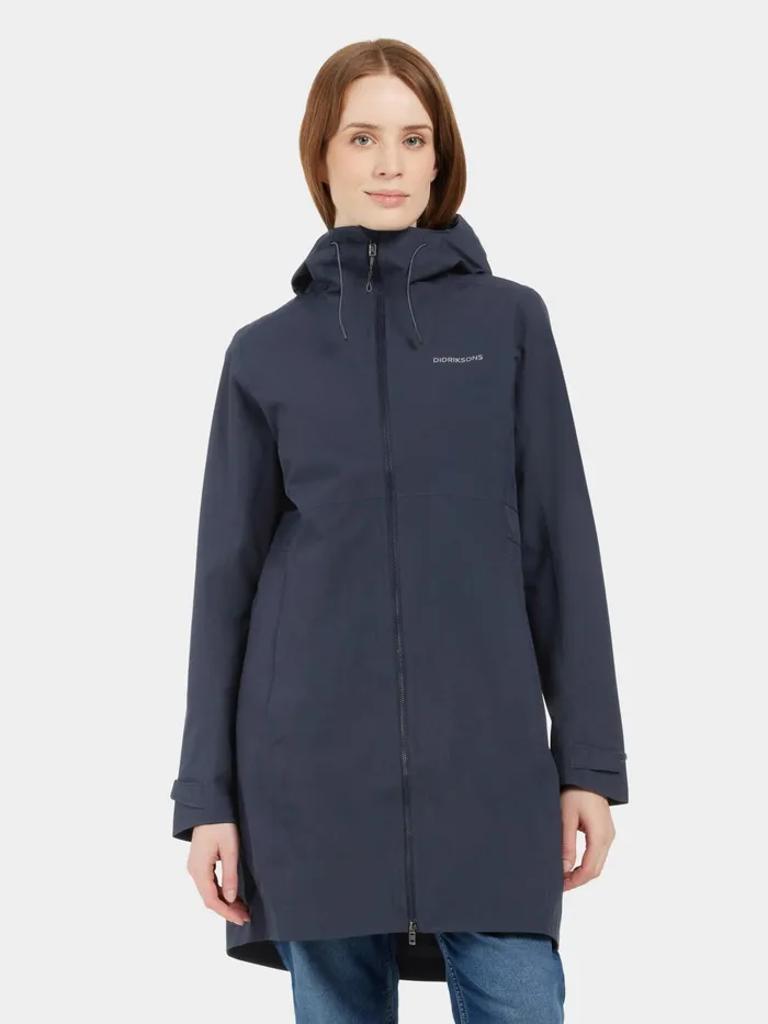 Women Bea Parka Dark Night Blue Didriksons Spring Jackets