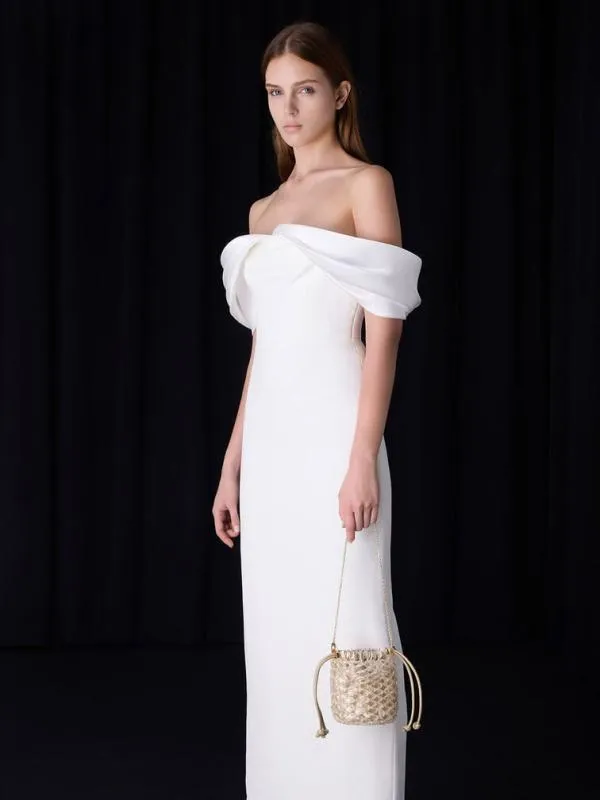Women Beaded ChainHandle Bucket Bag 8211 Champagne CHARLES and KEITH Bucket Bags