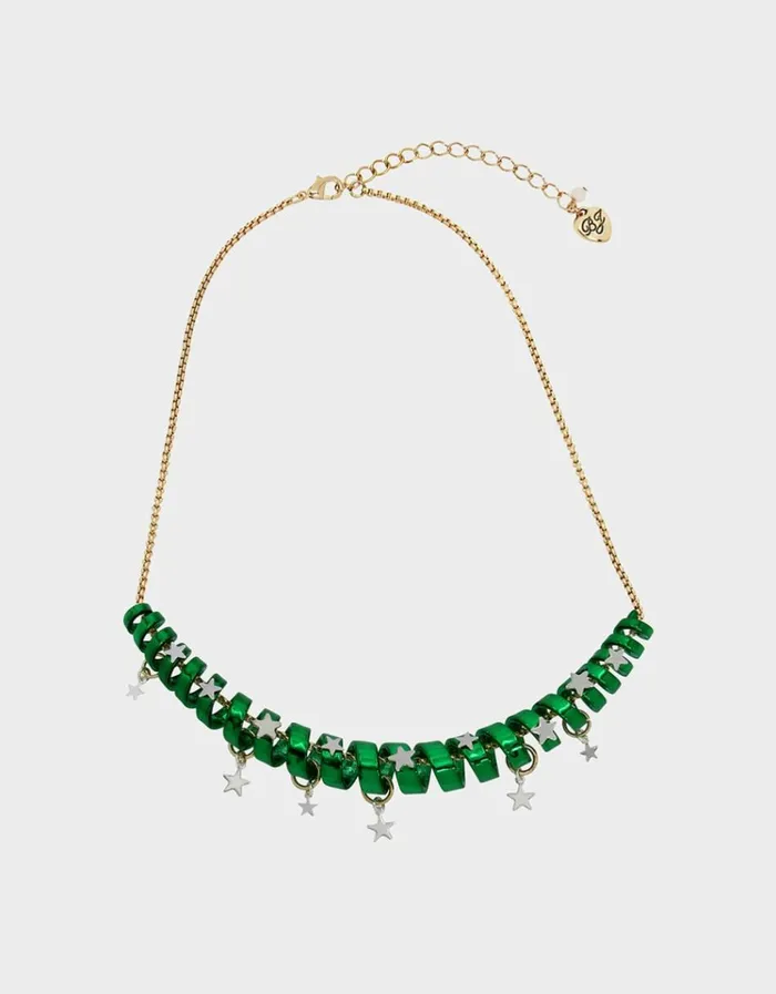 Women BETSEYS HOLIDAY COIL NECKLACE GREEN Green Betsey Johnson