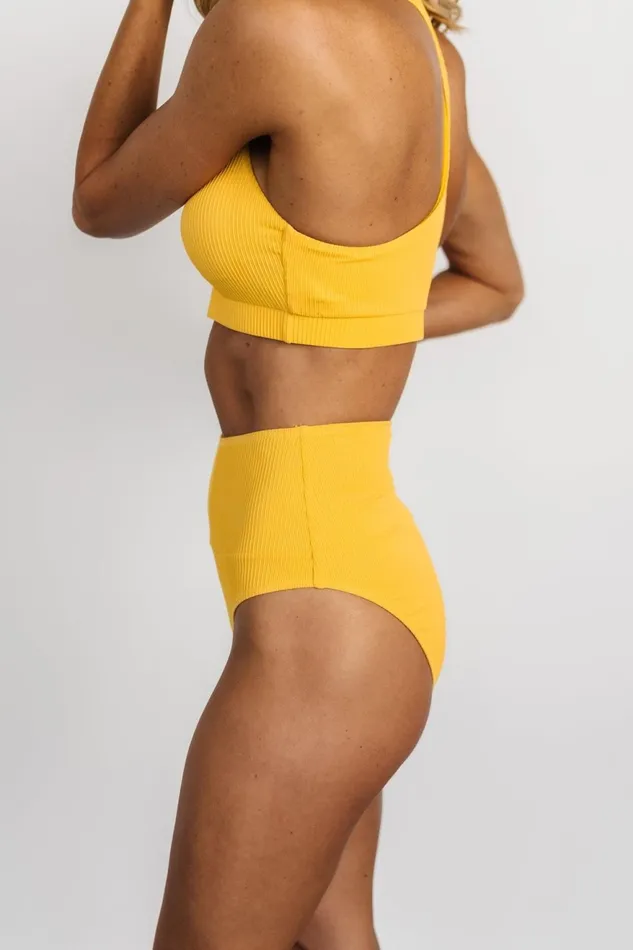 Women Bikini Baltic Born Del Mar Ribbed Bikini Bottom Yellow Women Bikini Baltic Born Del Mar Ribbed Bikini Bottom Yellow