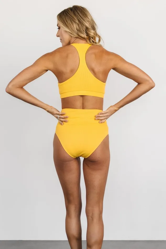 Women Bikini Baltic Born Del Mar Ribbed Bikini Bottom Yellow Women Bikini Baltic Born Del Mar Ribbed Bikini Bottom Yellow