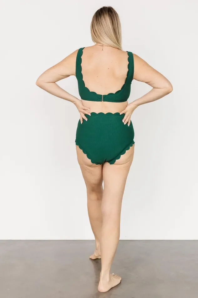Women Bikini Baltic Born Honolulu Scalloped Bikini Top Green