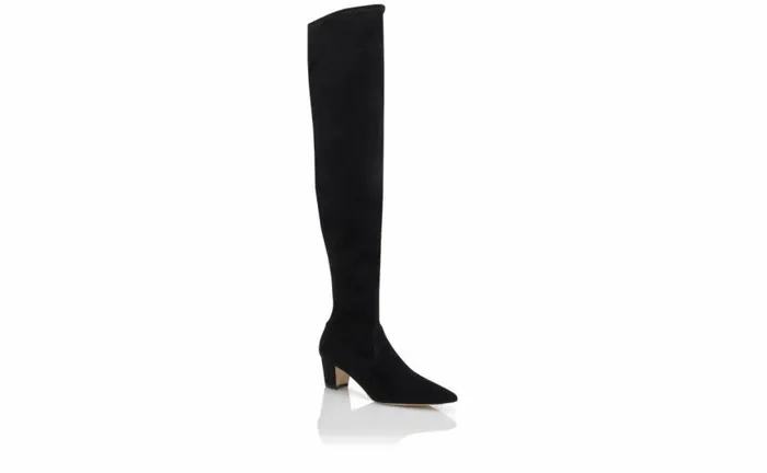Women Black Suede Thigh High Boots Manolo Blahnik Boots
