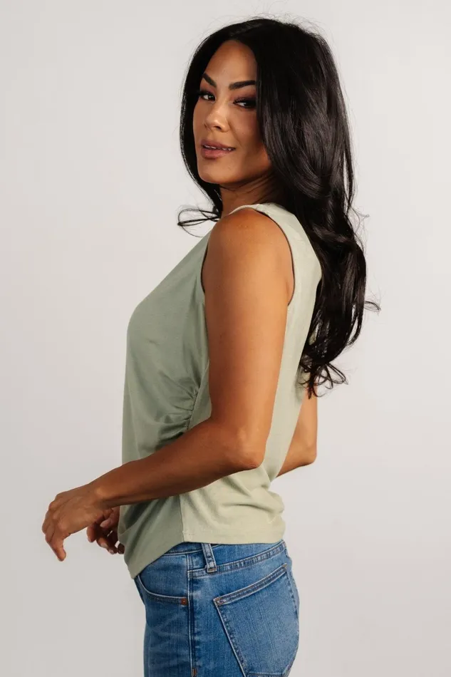 Women Blouses Shirts Baltic Born Jia Ruched Tank Top Light Sage Women Blouses Shirts Baltic Born Jia Ruched Tank Top Light Sage