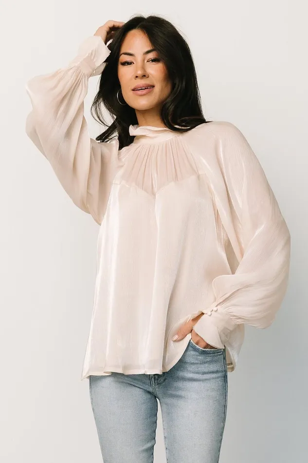 Women Blouses Shirts Baltic Born Maeve Shimmer Top Champagne