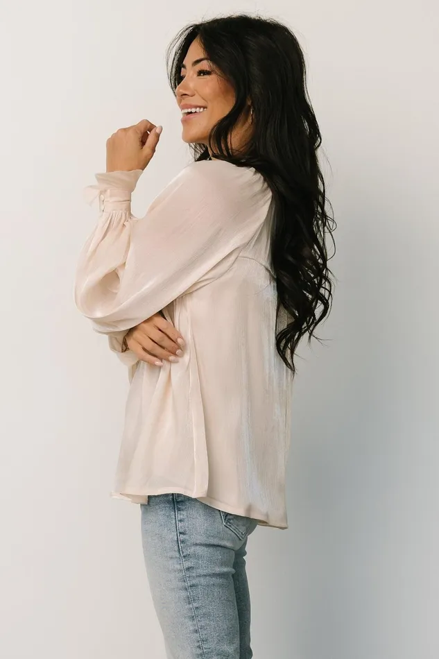 Women Blouses Shirts Baltic Born Maeve Shimmer Top Champagne Women Blouses Shirts Baltic Born Maeve Shimmer Top Champagne