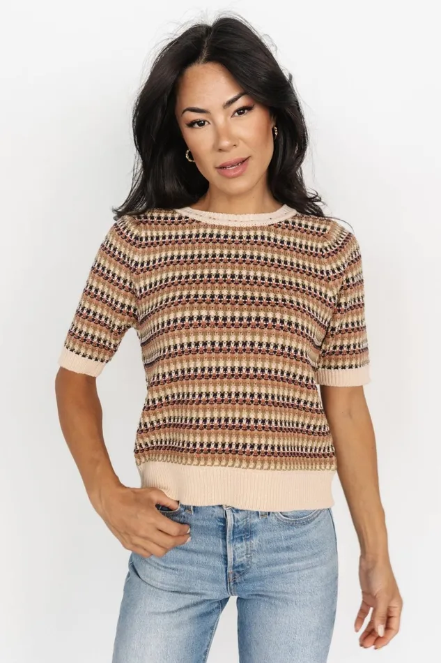 Women Blouses Shirts Baltic Born Scout Knit Sweater Top Multi