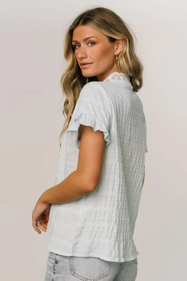 Women Blouses Shirts Baltic Born Zara Lace Top Blue Women Blouses Shirts Baltic Born Zara Lace Top Blue